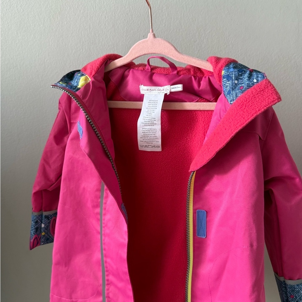 Deux par Deux Pink raincoat kids jacket size 12 months Pick - Picture 6 of 6